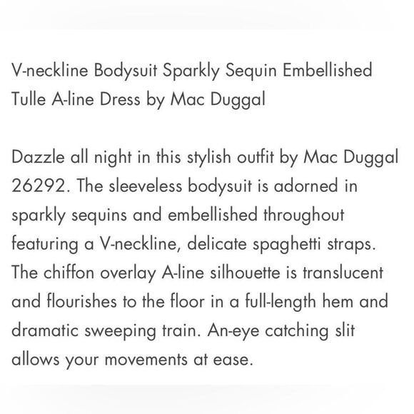 MAC DUGGAL 26292 DRESS/ size 2 - Picture 8 of 8